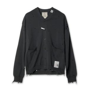 Distressed cotton cardigan