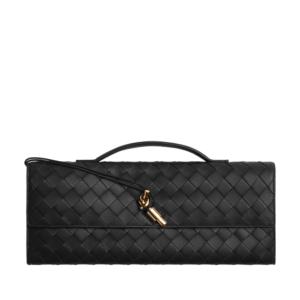 Bottega Veneta Long Clutch Andiamo with Handle Black