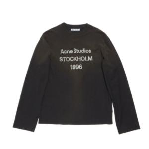 Acne Studios Logo Long Sleeve T-Shirt Faded Black