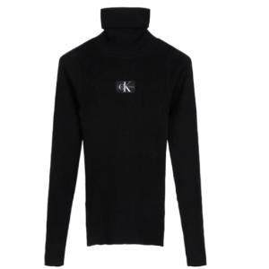 Black Monologo Roll Neck Knit T-shirt