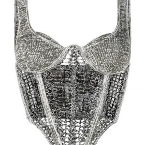 Crochet sweetheart neck corset top