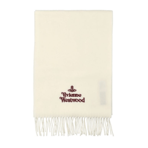Vivienne Westwood Embroidered Logo Scarf White Wine