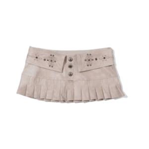 Western Faux Leather Micro Skirt Ivory