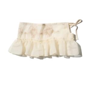 Peekaboo Micro Sheer Skirt Raw Ivory