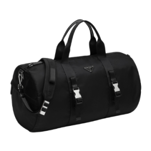 Black Re-Nylon and Saffiano travel bag