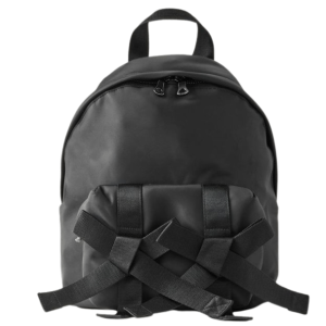 Bow Front Flower Pearl Detail Nylon Backpack