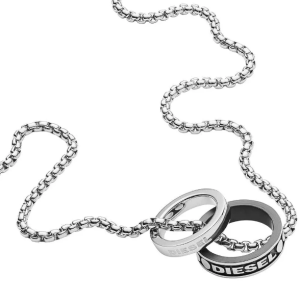 Diesel Dx1168040 Stainless Steel Double Pendant Necklace Silver