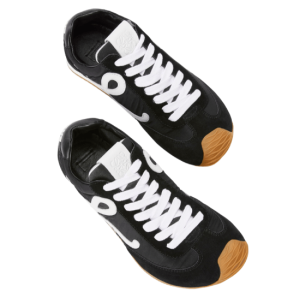 Loewe Ballet Runner 2.0 in Nylon and Calfskin Black White