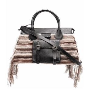 Stripe Pattern Stitch Tote Bag