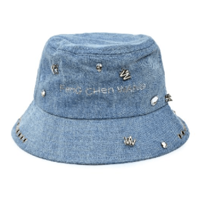 Logo Piercing Denim Bucket Hat