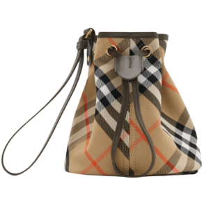 Burberry Check Drawstring Mini Bag Beige