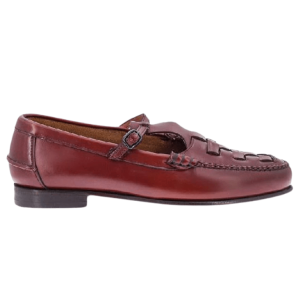 (W) Hereu Maqueda Interwoven T-Bar Loafer Russet