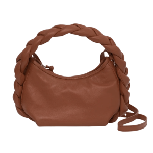 Hereu Espiga Mini Plaited Padded-detail Crossbody Bag Chestnut