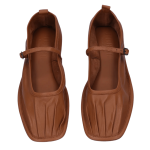 Single Flat Shoes - Chestnut 