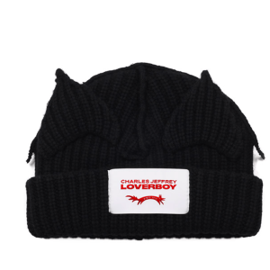 CHARLES JEFFREE LOVERBOY｜25SS BLACK CHUNKY EAR WOOL BEANIE 