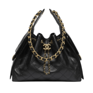 Chanel 25 Small Handbag Grained Calfskin & Gold Black