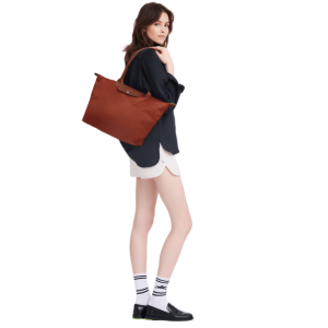 Longchamp Le Pliage Green Tote Bag L Chestnut