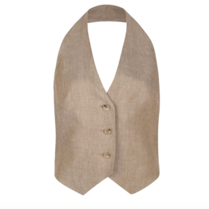 Linen halterneck sleeveless vest