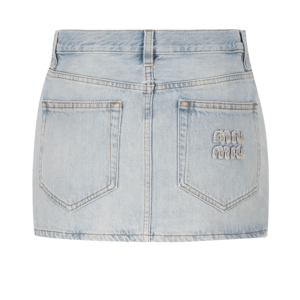 Logo Patch Pocket Denim Skirt