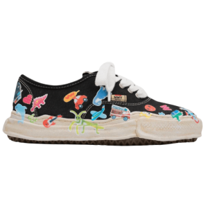 Maison Mihara Yasuhiro Baker OG Sole Sticker Printed Canvas Low-top Sneakers Black