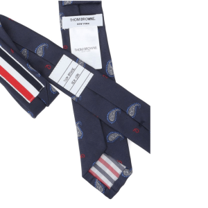 Paisley pattern tie -NAVY