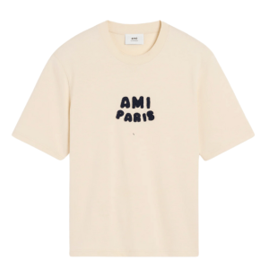Beige Cotton Ami Paris Patch T-Shirt