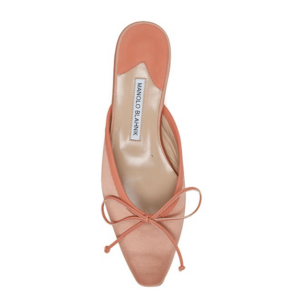 Manolo Blahnik｜25SS Natural Ballet Moo 10 Satin Flat Mule 