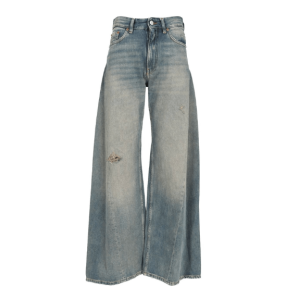 High waisted baggy denim pants