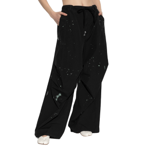 Painted Detail Drawstring Cotton Pants