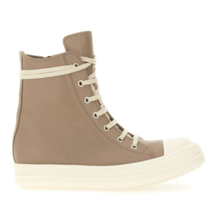 Zipper Detail Leather High Top Sneakers