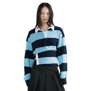 WET TAG 2way Stripe Rugby T-Shirt Blue/Navy