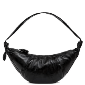 Lemaire Large Croissant Bag Coated Cotton Black