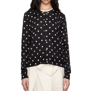 (W) Comme des Garçons  Patch Polka Dot Cardigan Black