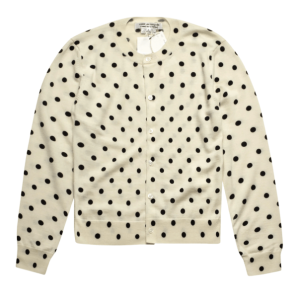 (W) Comme des Garçons Patch Polka Dot Cardigan WHITE