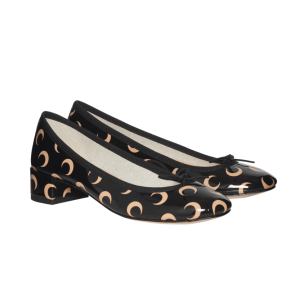 Marine Serre X Repetto Moon Printed Leather Camille Inverse Tan
