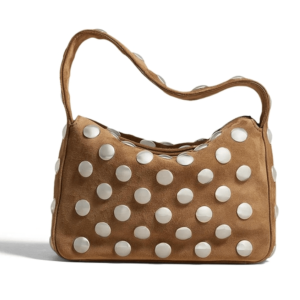 ELENA Studded Suede Shoulder Bag