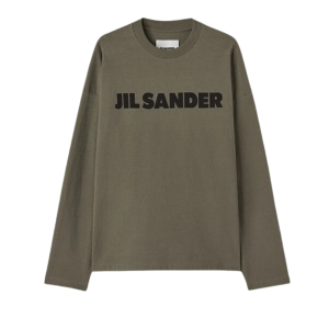 (W) Jil Sander Logo Long Sleeve T-Shirt Thyme Green