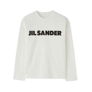 (W) Jil Sander Logo Long Sleeve T-Shirt White