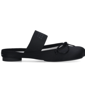 MM6 Maison Margiela Satin Ballet Mules – Black