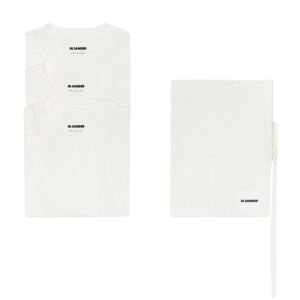 (3 Pack) Jil Sander Organic Cotton T-Shirt Set Optic White (3 Pack)