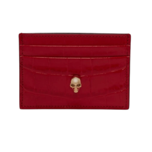 Alexander McQueen Skull Card Holder Oxblood