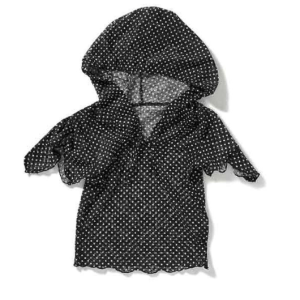 PERVERZE Drape Sleeve Polka Dot Hooded Top