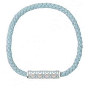 Cannage Braided Leather Bracelet - blue