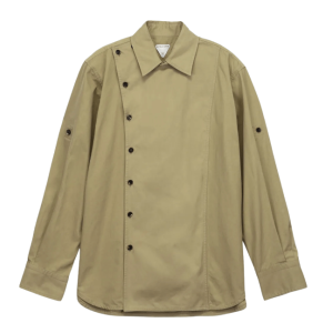 Striped Poplin Shirt - Beige