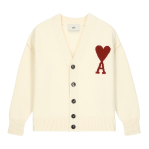 AMI CARDIGAN WITH LOGO