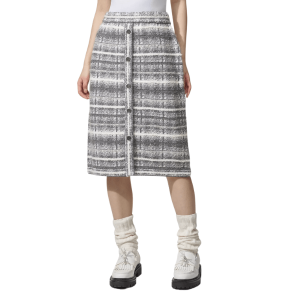 Tartan Check Skirt - Grey 