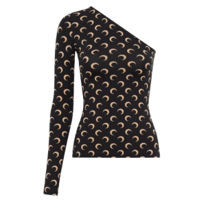 RECYCLED MOON JERSEY SS ASYMMETRIC TOP INVERSE TAN