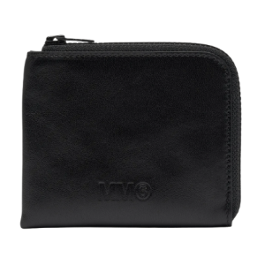 MM6 Black Logo Zip-Around Wallet