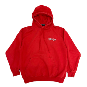 Balenciaga Political Campaign Large Fit Hoodie Red