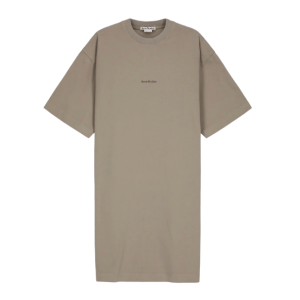 Acne Studios Logo Short-Sleeve T-Shirt Dress - Grey